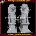 chinese natural white stone lion sculpture